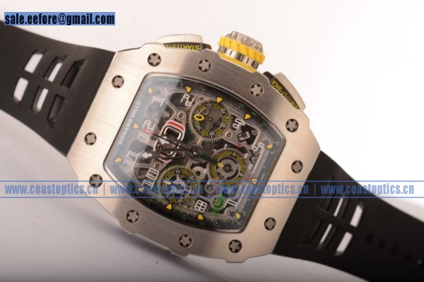 Perfect Replica Richard Mille RM11-03 Watch Black Rubber Strap RM11-03(KV)